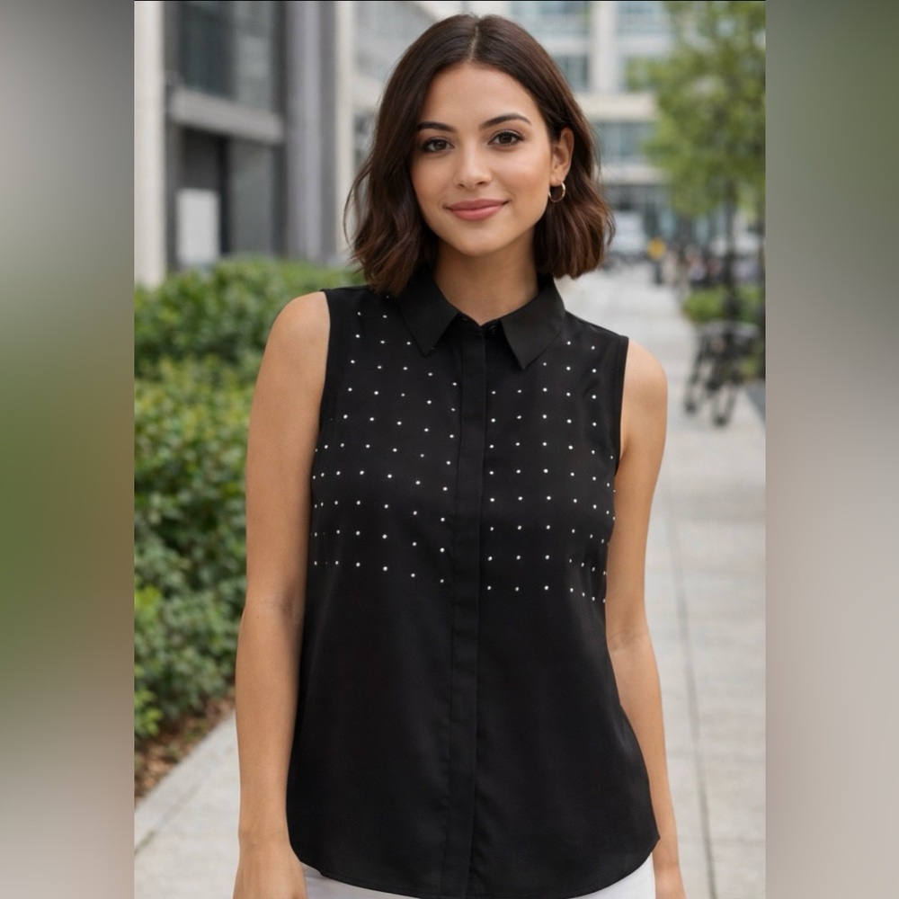 Calvin Klein Black Studded Blouse